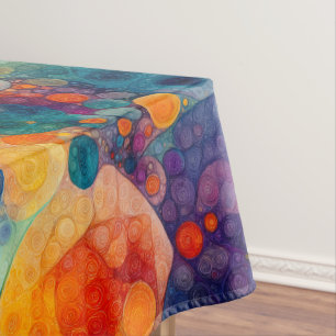 Nappe Motif d'art fractal vibrant sarcelle violet orange