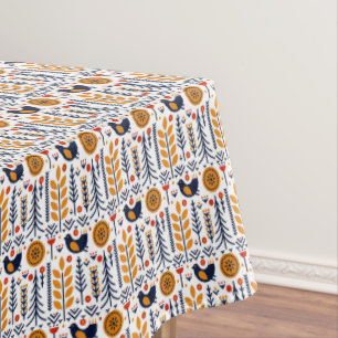 Nappe Motif d'art populaire d'oiseau d'automne
