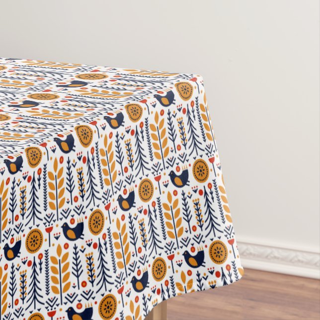 Nappe Motif d'art populaire d'oiseau d'automne (In Situ)