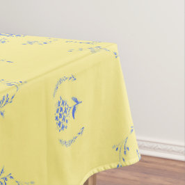 Nappe Motif de bloc Hydrangea - Jaune et Bleu