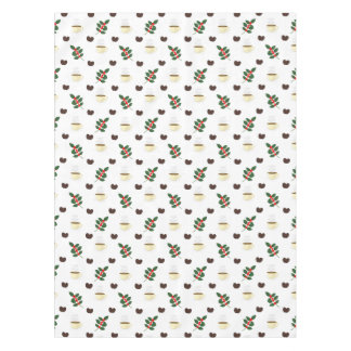Nappe Motif de café avec haricots, tasses et caféiers