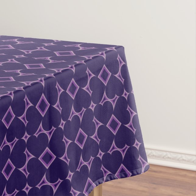 Nappe Motif de carreaux de coeur violet profond (In Situ)