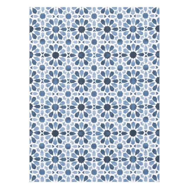 Nappe Motif de carrelage bleu Floral (Devant)