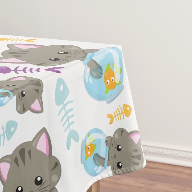 Nappe Motif De Chats, Chats Mignons, Chatons, Poisson (In Situ)
