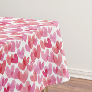 Nappe Motif de coeur aquarelle