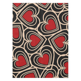 Nappe Motif de coeur simple Noir et Rouge