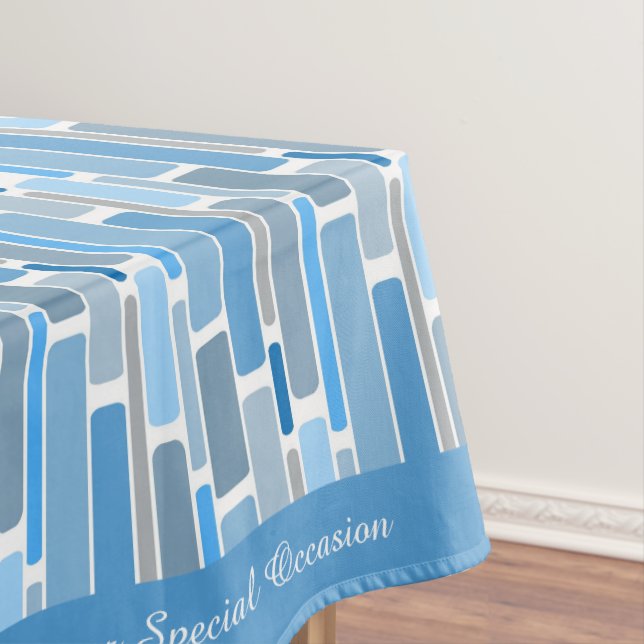 Nappe Motif de conception géométrique bleu rétro (In Situ)