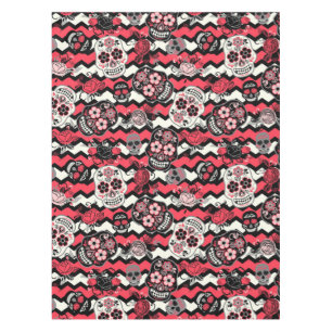 Nappe Motif De Crânes Et De Fleurs De Sucre