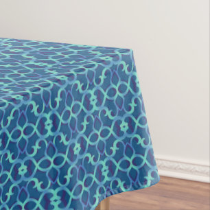 Nappe Motif de dentelle Turquoise bleu