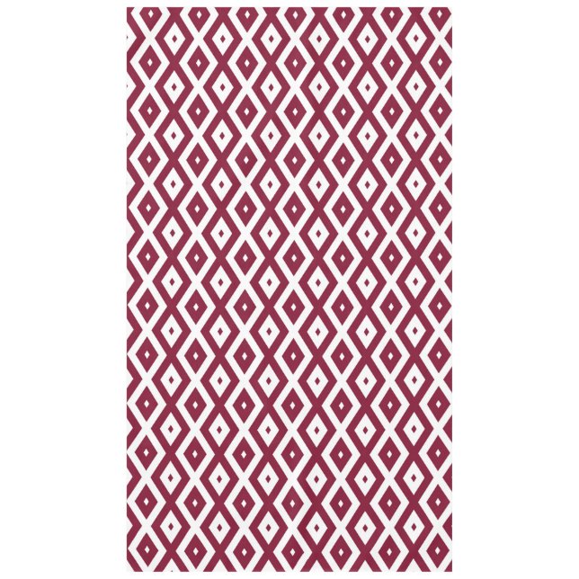 Nappe Motif de diamants de Bourgogne et blanc (Devant)