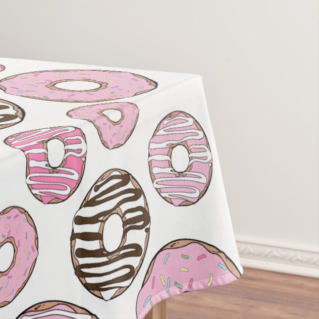 Nappe Motif De Donuts, Donuts Roses, Donuts Blancs (In Situ)