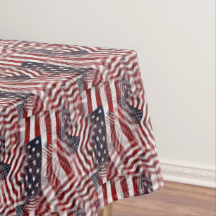 Nappe Motif de drapeau américain abstrait rouge blanc bl
