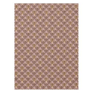 Nappe Motif de fan d'art déco - chocolat sur le rose