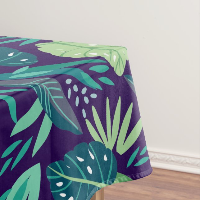 Nappe Motif de feuilles vertes et violettes (In Situ)
