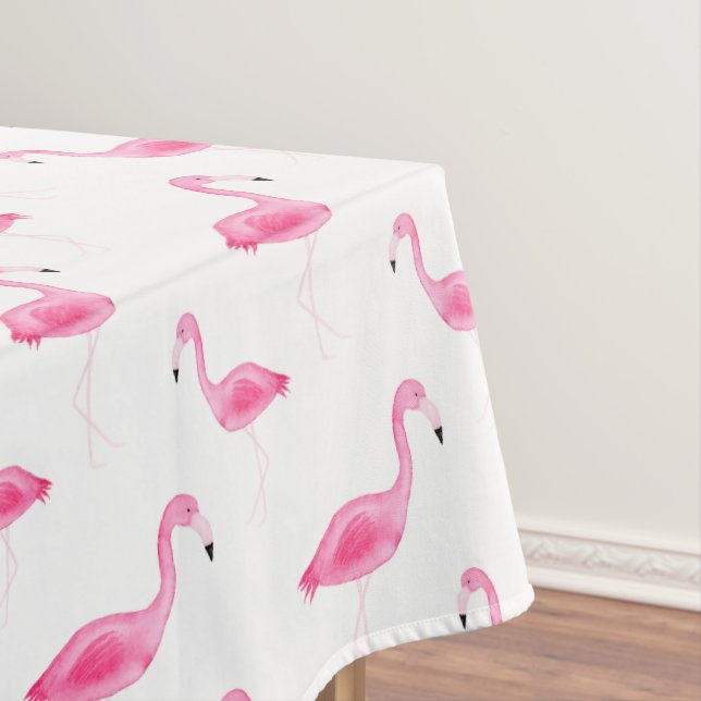 Nappe Motif de Flamant rose d'aquarelle (In Situ)