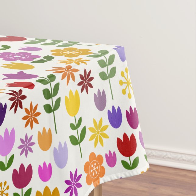 Nappe Motif de fleur scandinave de style (In Situ)