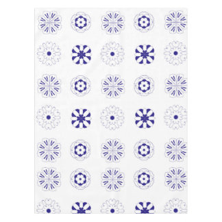 Nappe Motif de fleurs de ligne bleue
