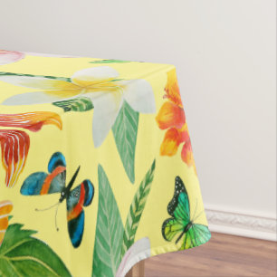 Nappe Motif de fleurs et papillons tropicaux