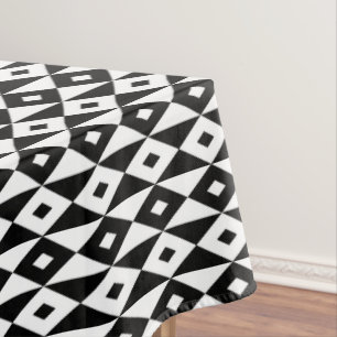 Nappe Motif de forme de diamant blanc noir moderne