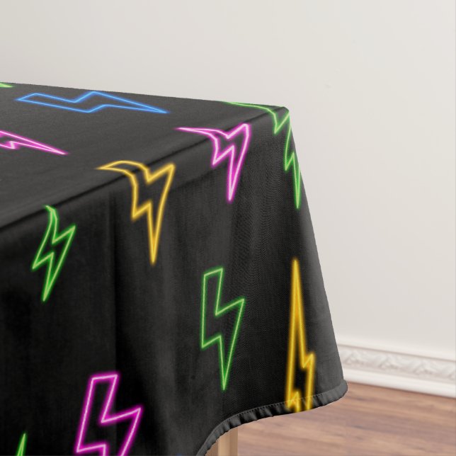 Nappe Motif de foudre Retro Neon des années 80 (In Situ)