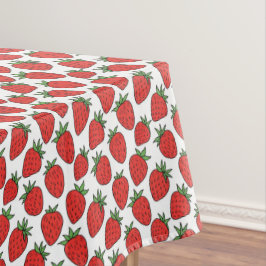 Nappe Motif de fraises rouges à main