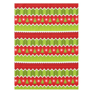 Nappe Motif De Frappes Chevron Rouge Et Vert Noël