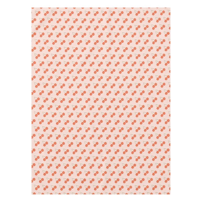 Nappe Motif de fruits de cerise rose et rouge  (Devant)