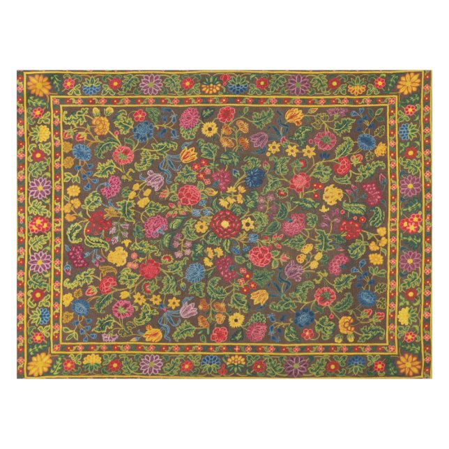 Nappe Motif de jardin botanique antique vibrant (Devant (Horizontal))