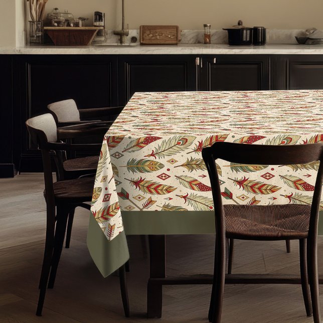 Nappe Motif de la flèche en plumes rustique Tribal Table (Rustic Tribal Tablecloth Feather Arrow Pattern)