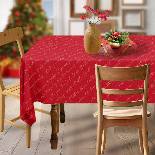 Nappe Motif de la typographie de Noël en or rouge #36 ID