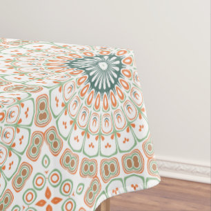 Nappe Motif de mandala moderne orange et vert