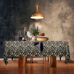 Nappe Motif de Noël Black Gold #12 ID1009