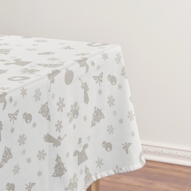 Nappe Motif de Noël gris sur gris clair (In Situ)
