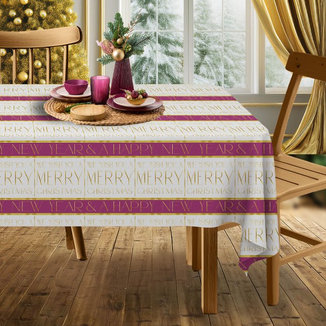 Nappe Motif de Noël Magenta Gold#35 ID1009 (Créateur téléchargé)