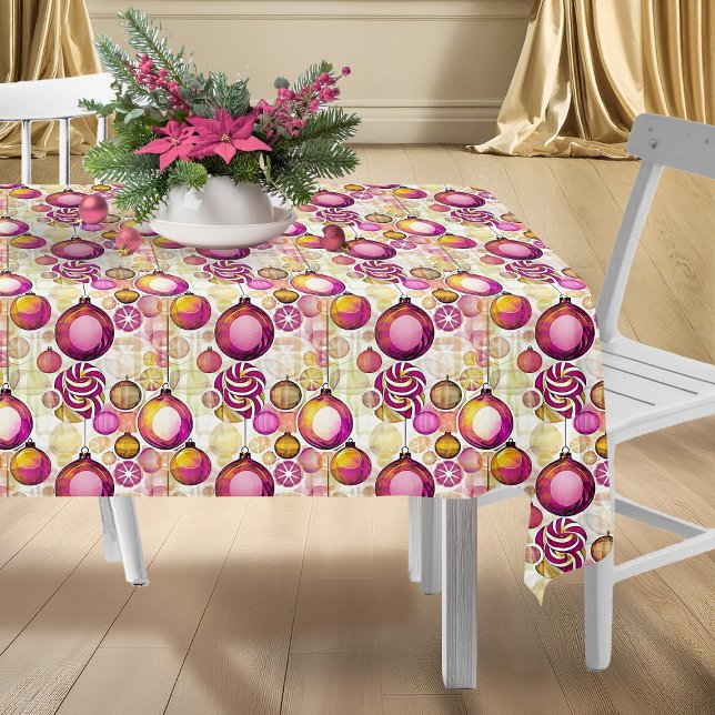 Nappe Motif de Noël Magenta Gold n° 6 ID1009 (Créateur téléchargé)