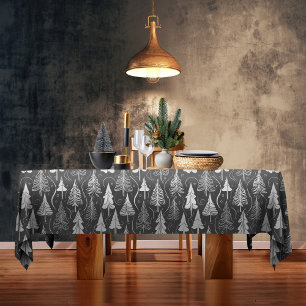 Nappe Motif de Noël noir blanc #6 ID1009