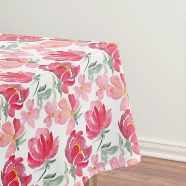 Nappe Motif de pivoine d'aquarelle (In Situ)