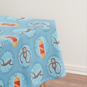 Nappe Motif de plongée à l'air - thème mignon de