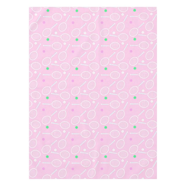 Nappe Motif de raquette de tennis Pastel Pink (Devant)