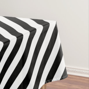 Nappe Motif de rayures noires et blanches Moderne Chic t