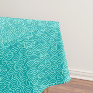 Nappe Motif de remous de Japonais - turquoise et aqua