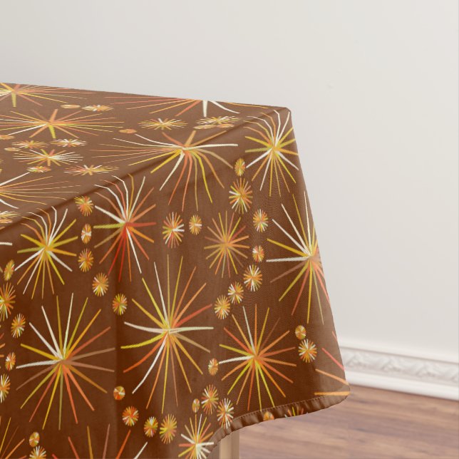 Nappe Motif de Spoutnik de la moitié du siècle, brun (In Situ)