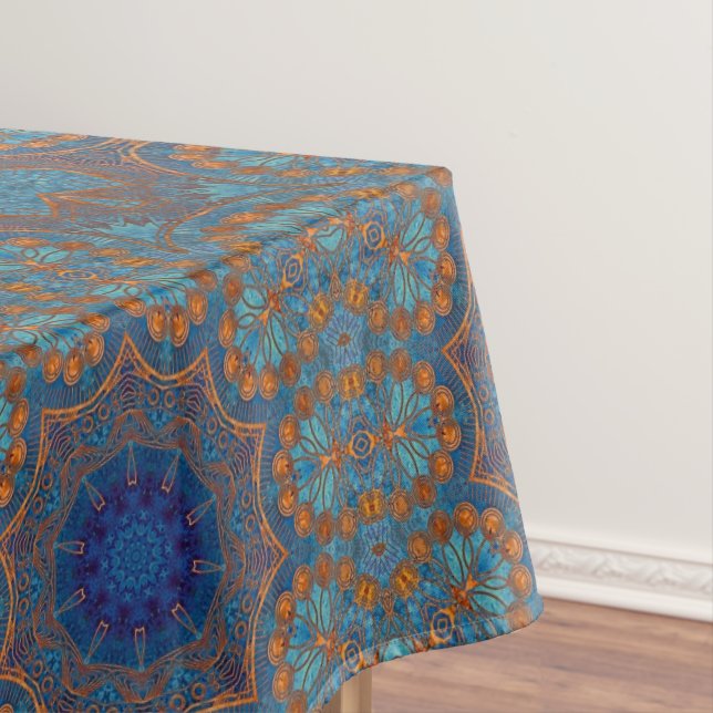 Nappe Motif de style indien en cuivre bleu (In Situ)