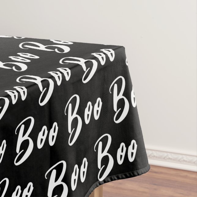 Nappe Motif de texte de livre noir et blanc d'Halloween (In Situ)
