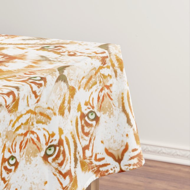 Nappe Motif de visages d'aquarelle de tigre (In Situ)