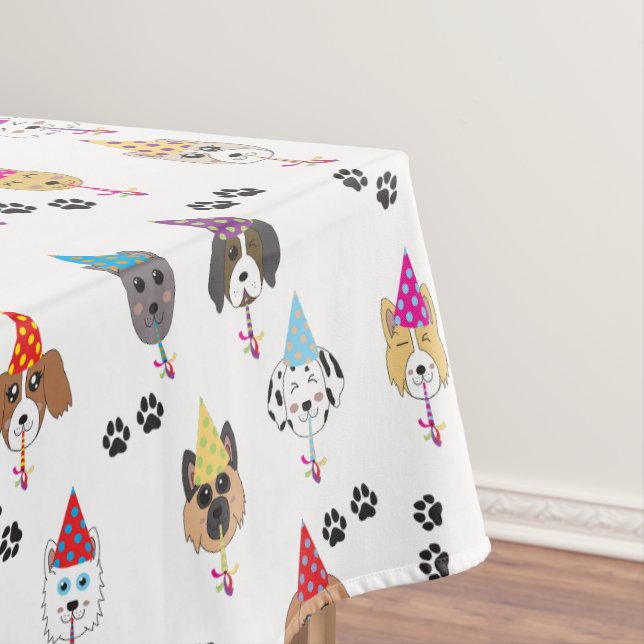 Nappe Motif des chiens de fête d'anniversaire (In Situ)