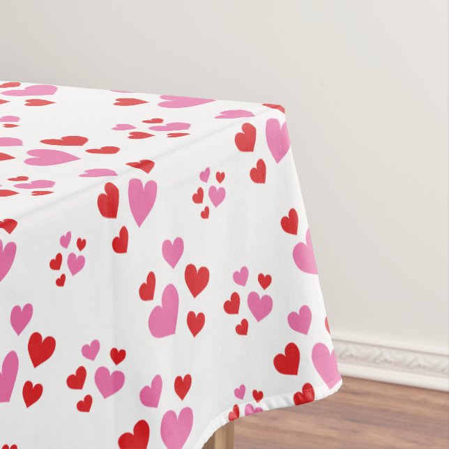 Nappe Motif Des Coeurs Rouge Et Rose (In Situ)