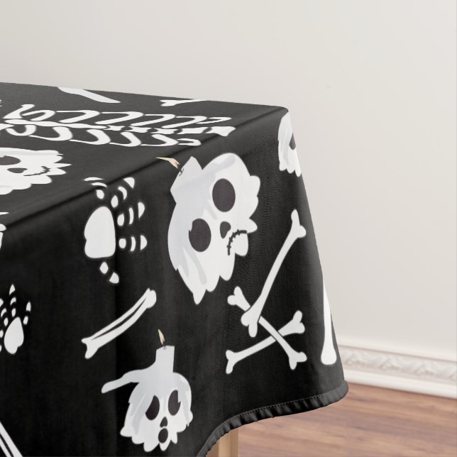 Nappe Motif des os crâniens de squelette d'Halloween (In Situ)