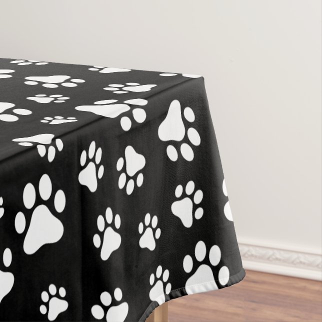 Nappe Motif des pattes, Empreintes de pattes, noir et bl (In Situ)