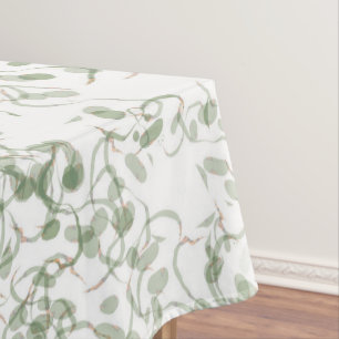 Nappe Motif des vignes florales de Pastel Light Green
